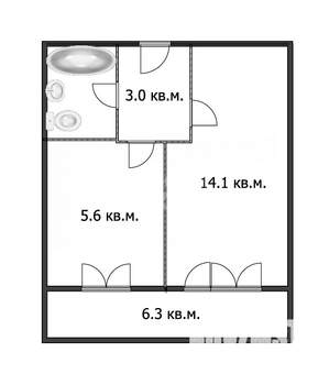 1-к квартира, вторичка, 26м2, 9/10 этаж