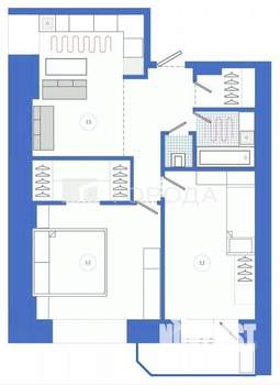 3-к квартира, вторичка, 58м2, 14/16 этаж