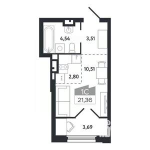 Студия квартира, вторичка, 21м2, 9/26 этаж