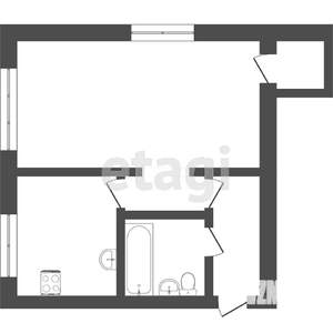 1-к квартира, вторичка, 37м2, 5/5 этаж