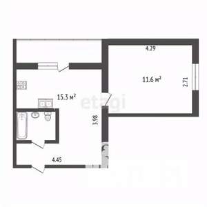 Студия квартира, вторичка, 29м2, 2/5 этаж