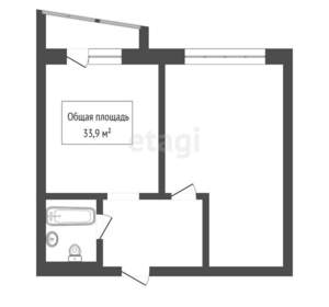 1-к квартира, вторичка, 34м2, 9/14 этаж