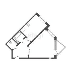 1-к квартира, вторичка, 44м2, 1/17 этаж