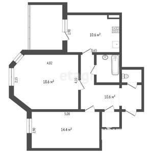 2-к квартира, вторичка, 61м2, 4/6 этаж