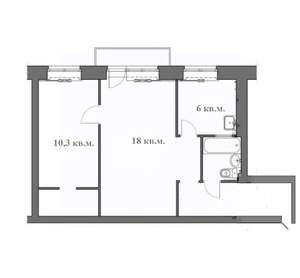 2-к квартира, вторичка, 44м2, 2/5 этаж