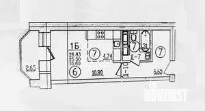 Студия квартира, вторичка, 26м2, 9/12 этаж