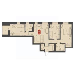 4-к квартира, строящийся дом, 80м2, 19/23 этаж