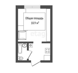 1-к квартира, вторичка, 19м2, 2/3 этаж