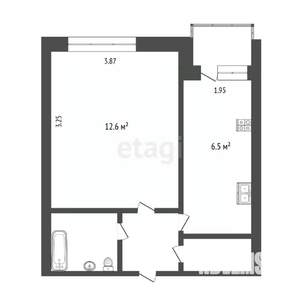 1-к квартира, вторичка, 27м2, 2/9 этаж
