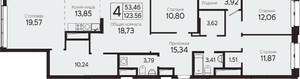 4-к квартира, вторичка, 124м2, 8/23 этаж