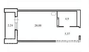 Студия квартира, вторичка, 33м2, 5/24 этаж