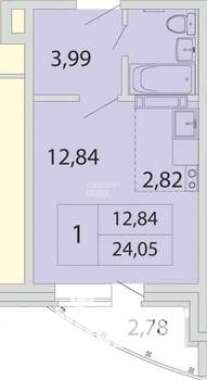 Студия квартира, вторичка, 21м2, 11/17 этаж