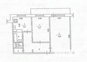2-к квартира, вторичка, 55м2, 4/9 этаж