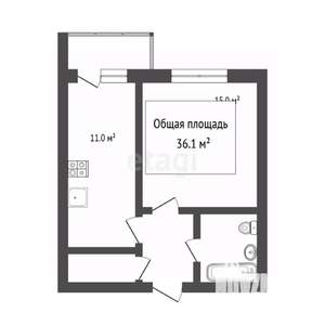 1-к квартира, вторичка, 37м2, 9/9 этаж