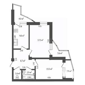 3-к квартира, вторичка, 53м2, 3/16 этаж