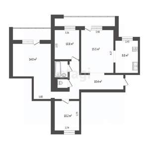 4-к квартира, вторичка, 79м2, 6/9 этаж