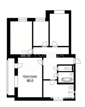 4-к квартира, вторичка, 80м2, 2/3 этаж