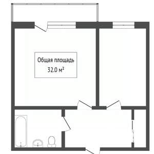1-к квартира, вторичка, 32м2, 4/10 этаж