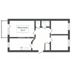3-к квартира, вторичка, 58м2, 6/6 этаж