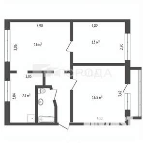 3-к квартира, вторичка, 59м2, 3/5 этаж