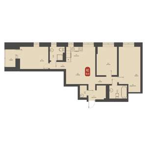 4-к квартира, вторичка, 80м2, 19/23 этаж