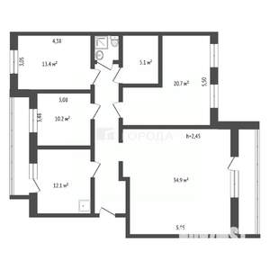 4-к квартира, вторичка, 118м2, 9/10 этаж