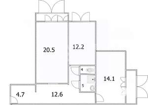 2-к квартира, вторичка, 70м2, 4/10 этаж