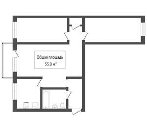 3-к квартира, вторичка, 55м2, 3/5 этаж