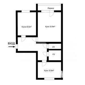 2-к квартира, вторичка, 49м2, 5/5 этаж