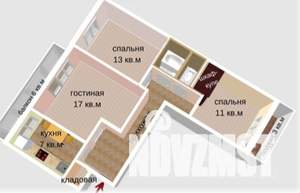 3-к квартира, вторичка, 66м2, 7/9 этаж