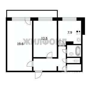 2-к квартира, вторичка, 54м2, 6/9 этаж