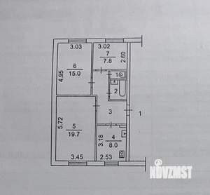 3-к квартира, вторичка, 64м2, 1/5 этаж
