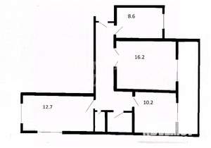 3-к квартира, вторичка, 61м2, 9/9 этаж