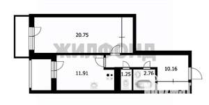 1-к квартира, вторичка, 47м2, 19/21 этаж