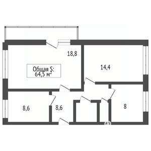 3-к квартира, вторичка, 63м2, 3/5 этаж