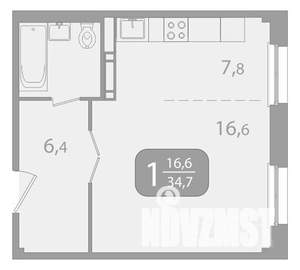 1-к квартира, вторичка, 35м2, 10/17 этаж