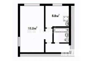 1-к квартира, вторичка, 33м2, 4/4 этаж