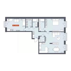 3-к квартира, вторичка, 114м2, 9/10 этаж
