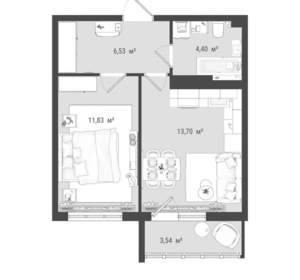 2-к квартира, вторичка, 40м2, 7/16 этаж