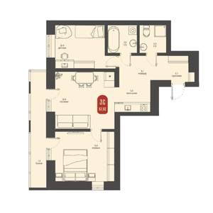 3-к квартира, вторичка, 62м2, 13/23 этаж