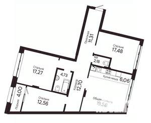 4-к квартира, вторичка, 108м2, 4/23 этаж