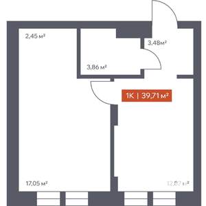 1-к квартира, вторичка, 40м2, 8/30 этаж