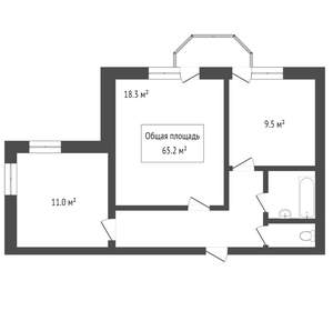 3-к квартира, вторичка, 63м2, 2/6 этаж
