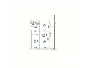 2-к квартира, вторичка, 57м2, 4/24 этаж
