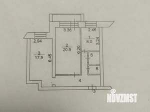 2-к квартира, вторичка, 62м2, 1/6 этаж