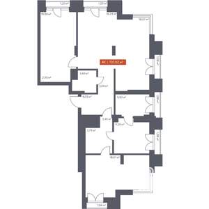 4-к квартира, вторичка, 107м2, 29/30 этаж