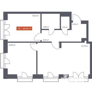 2-к квартира, вторичка, 67м2, 9/30 этаж