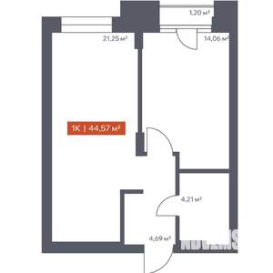 1-к квартира, вторичка, 45м2, 6/30 этаж