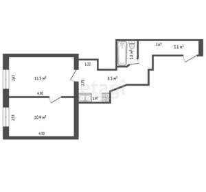 2-к квартира, вторичка, 36м2, 4/5 этаж
