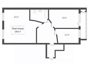3-к квартира, вторичка, 100м2, 8/8 этаж